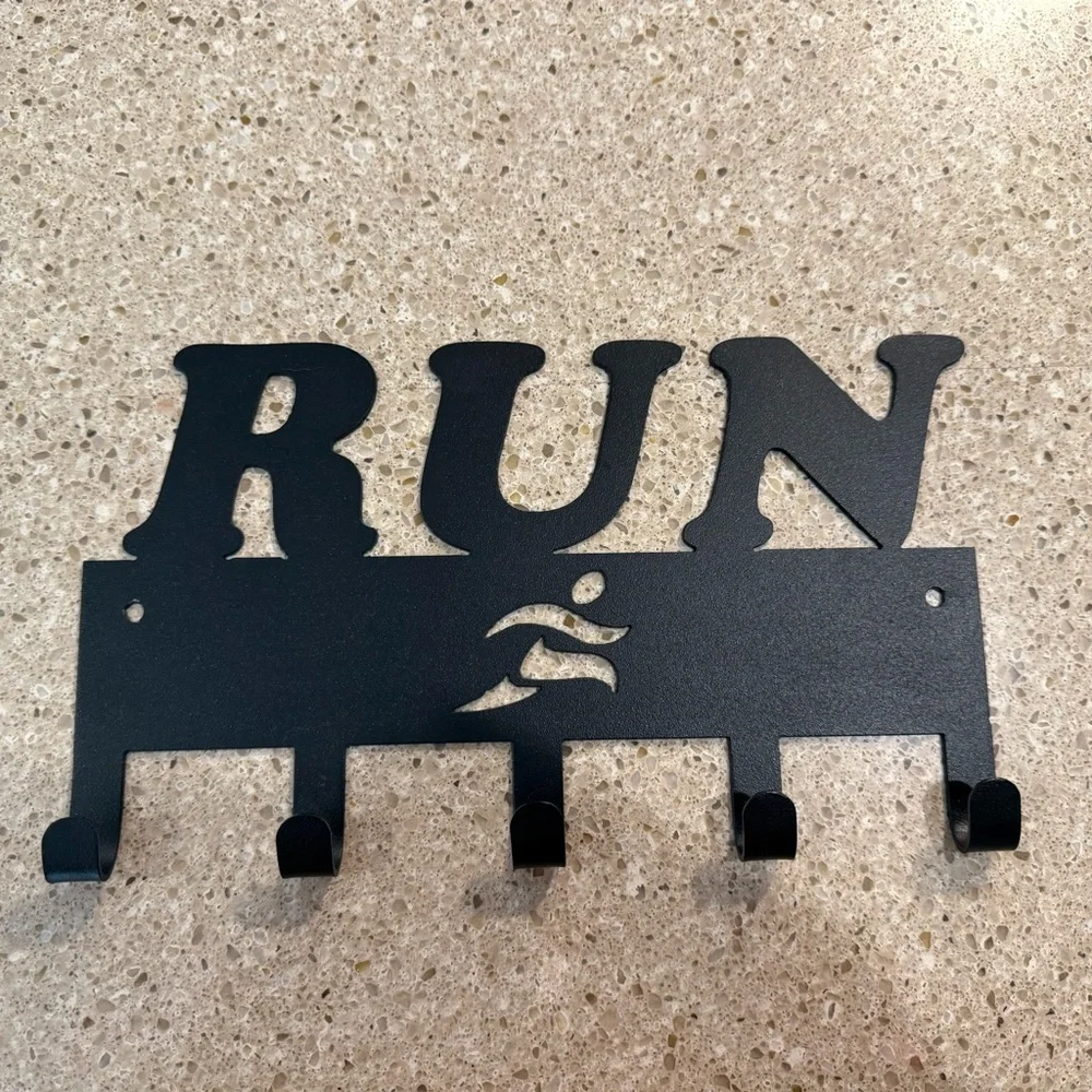 RUN Wall Hook Rack - Black Metal Home Wall Decor